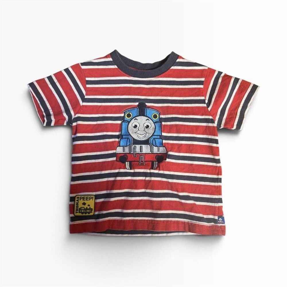 • Vintage Thomas the Tank Engine Striped T-Shirt Boys Size 3T HTF Rare Train Tee